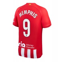 Atletico Madrid Memphis Depay #9 Domáci futbalový dres 2023-24 Krátky Rukáv